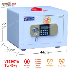 Két sắt Việt Tiệp siêu cường VE3307-W màu trắng điện tử báo động - Model 2024