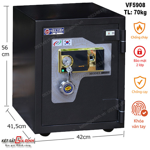 Két sắt siêu cường Việt Tiệp VF5908 vân tay - model mới