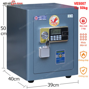 Két sắt Việt Tiệp siêu cường VE5007 điện tử màu ghi xanh - Model mới