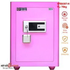 Két sắt siêu cường Việt Tiệp VFE6307 vân tay màu hồng