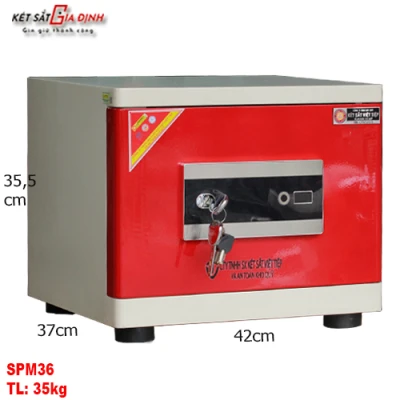 Két sắt siêu cường Việt Tiệp SPM36 vân tay mã số màu đỏ