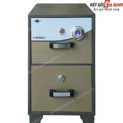 Tủ hồ sơ chống cháy 2 tầng TC02 khóa mã cơ